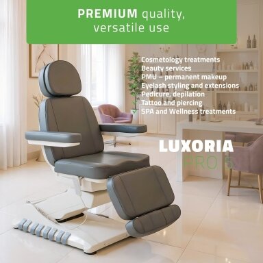 Elektrinis kosmetologinis krėslas Luxoria PRO 5, pilkas Elektrinis kosmetologinis krėslas Luxoria PRO 5, pilkas