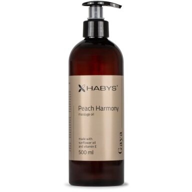 Masažo aliejus HABYS Gaya Peach Harmony – persikų kvapo, 500 ml Masažo aliejus HABYS Gaya Peach Harmony – persikų kvapo, 500 ml