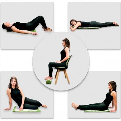 Akupresūros masažuoklis-aplikatorius (pagalvėlė + kilimėlis) inSPORTline Alavea, žalias 4