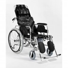 Aliuminis daugiafunkcinis neįgaliojo vežimėlis su tualeto funkcija