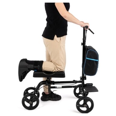 Aliuminė vaikštynė su 4 ratukais ir kelio atrama KNEE WALKER