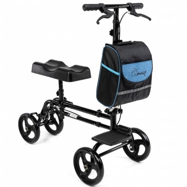Aliuminė vaikštynė su 4 ratukais ir kelio atrama KNEE WALKER