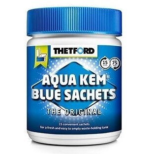 Biotualetų tabletės Thetford Aqua Kem Blue Sachets – 15 vnt. Biotualetų tabletės Thetford Aqua Kem Blue Sachets – 15 vnt.