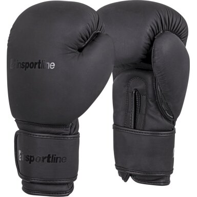 Odinės bokso pirštinės inSPORTline Kuero, juodos, 8 oz