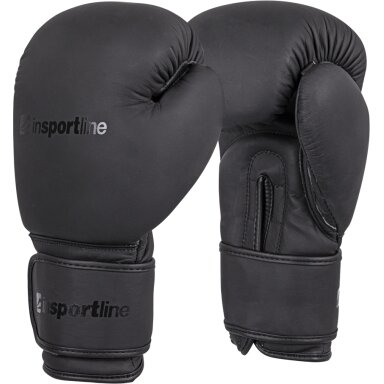 Odinės bokso pirštinės inSPORTline Kuero, juodos, 16 oz