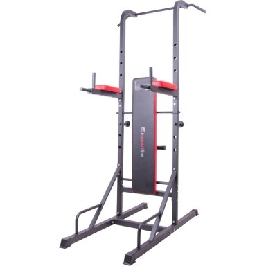 Daugiafunkcis treniruoklis inSPORTline Power Tower X150 + 50 kg štangos ir hantelių rinkinys