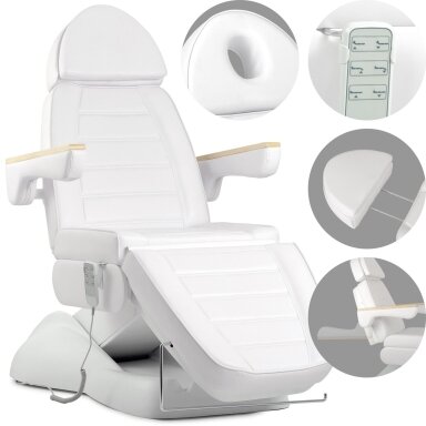 Elektrinis kosmetologinis krėslas Leo PRO 4 Comfy Base, baltas Elektrinis kosmetologinis krėslas Leo PRO 4 Comfy Base, baltas