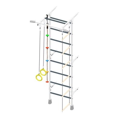 Gimnastikos sienelė vaikams, balta-vaivorykštė 226 x 93 x 61 cm Gimnastikos sienelė vaikams, balta-vaivorykštė 226 x 93 x 61 cm