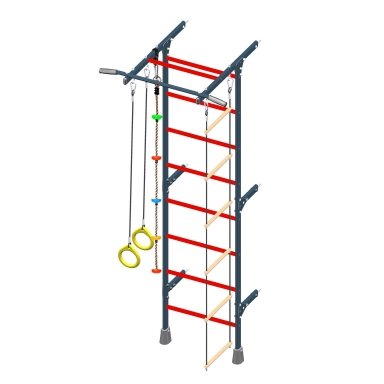 Gimnastikos sienelė vaikams, pilka-raudona 226 x 93 x 61 cm Gimnastikos sienelė vaikams, pilka-raudona 226 x 93 x 61 cm