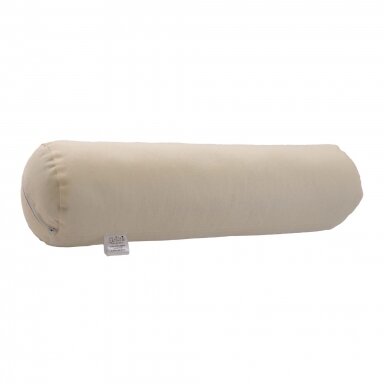 Grikių lukštų pagalvė – volelis 46×13 cm, smėlio Grikių lukštų pagalvė – volelis 46×13 cm, smėlio