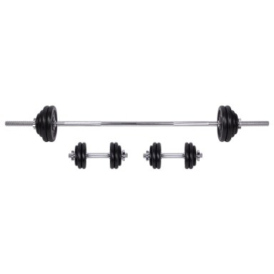 Štangos ir hantelių rinkinys inSPORTline 5–50 kg