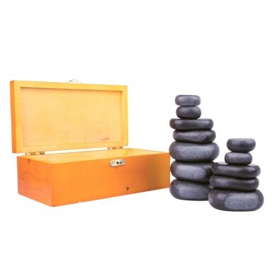 Lavos masažo akmenų rinkinys inSPORTline Basalt Stone, 12 vnt.