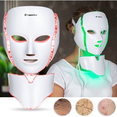 LED šviesos terapijos veido/kaklo kaukė Light inSPORTline Hilmana LED šviesos terapijos veido/kaklo kaukė Light inSPORTline Hilmana