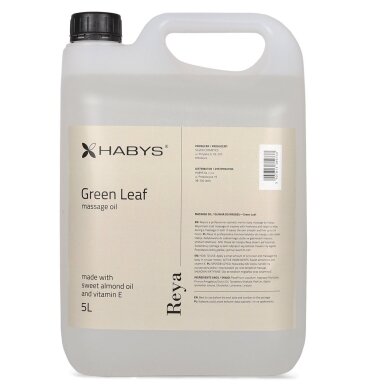Masažo aliejus HABYS Reya Green Leaf – profesionalus, 5 l Masažo aliejus HABYS Reya Green Leaf – profesionalus, 5 l