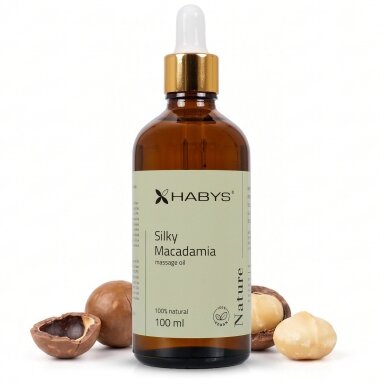 Masažo aliejus HABYS Nature Silky Macadamia – 100 % makadamijų, 100 ml Masažo aliejus HABYS Nature Silky Macadamia – 100 % makadamijų, 100 ml