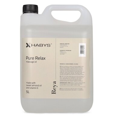 Masažo aliejus HABYS Reya Pure Relax – profesionalus, 5 l Masažo aliejus HABYS Reya Pure Relax – profesionalus, 5 l