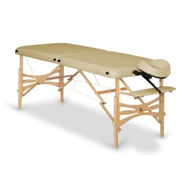 Sulankstomas masažo stalas HABYS Panda Light Wood 60 Vinyl Flex – medinis, 2 dalių, smėlio spalvos Sulankstomas masažo stalas HABYS Panda Light Wood 60 Vinyl Flex – medinis, 2 dalių, smėlio spalvos