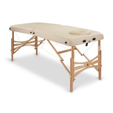 Sulankstomas masažo stalas HABYS Panda 70 Comfort Vinyl Flex – medinis, su veido anga, smėlio spalvos Sulankstomas masažo stalas HABYS Panda 70 Comfort Vinyl Flex – medinis, su veido anga, smėlio spalvos