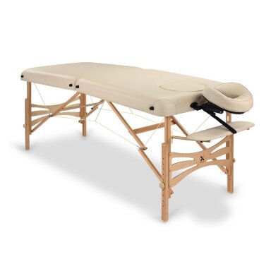 Sulankstomas masažo stalas HABYS Panda 70 Comfort Vinyl Flex – medinis, su veido anga, smėlio spalvos Sulankstomas masažo stalas HABYS Panda 70 Comfort Vinyl Flex – medinis, su veido anga, smėlio spalvos