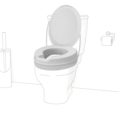 Minkštas tualeto paaukštinimas su dangčiu, 11 cm