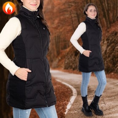 Moteriška šildoma liemenė inSPORTline WARMelong - Black XL