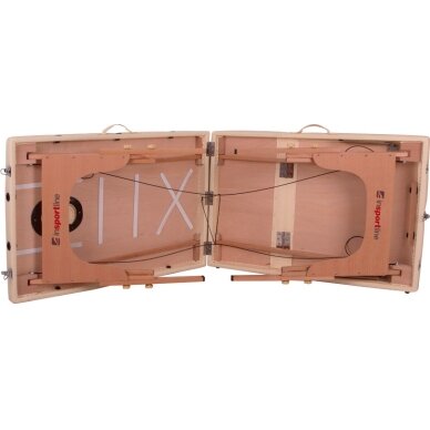 Sulankstomas masažo stalas inSPORTline Japane – medinis, 3 dalių, auksinis 7