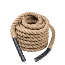 Natūrali jėgos-kovos virvė iš sizalio inSPORTline Waverope Base 15m 40mm 9,6kg
