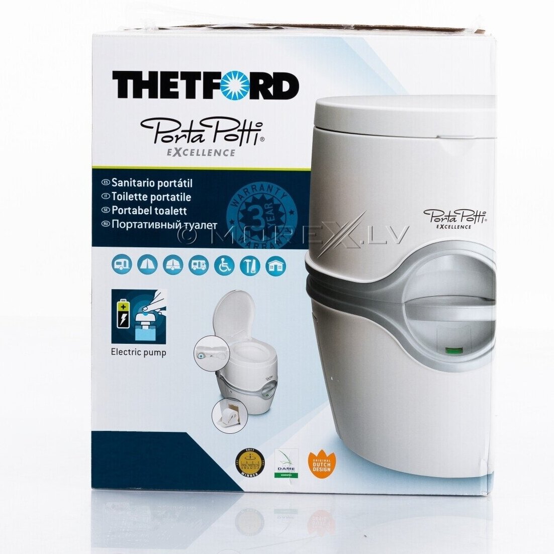 Nešiojamas biotualetas Thetford Porta Potti 565E su elektriniu nuleidimu 9