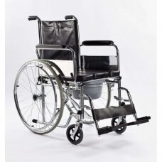 Neįgaliojo vežimėlis – tualeto kėdė su dalinai nuimama sėdyne