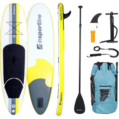 SUP irklentė su priedais inSPORTline WaveTrip 10'6" G3 Yellow