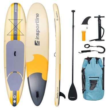 SUP irklentė su priedais inSPORTline WaveTrip 11'6" G3 Yellow
