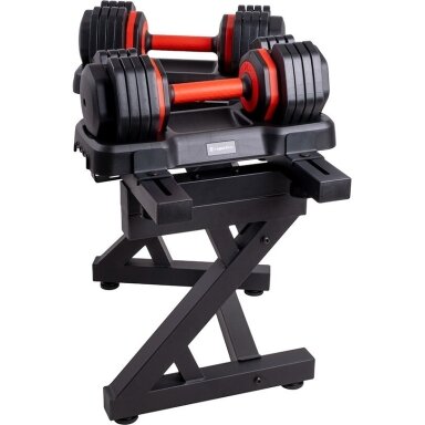 Reguliuojamų hantelių rinkinys inSPORTline DuraBell® su stovu, 6.5–24.5 kg Reguliuojamų hantelių rinkinys inSPORTline DuraBell® su stovu, 6.5–24.5 kg