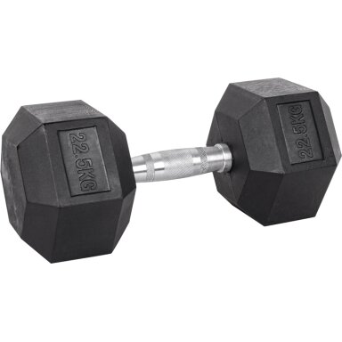 Šešiakampis hantelis inSPORTline Hexsteel 22,5 kg