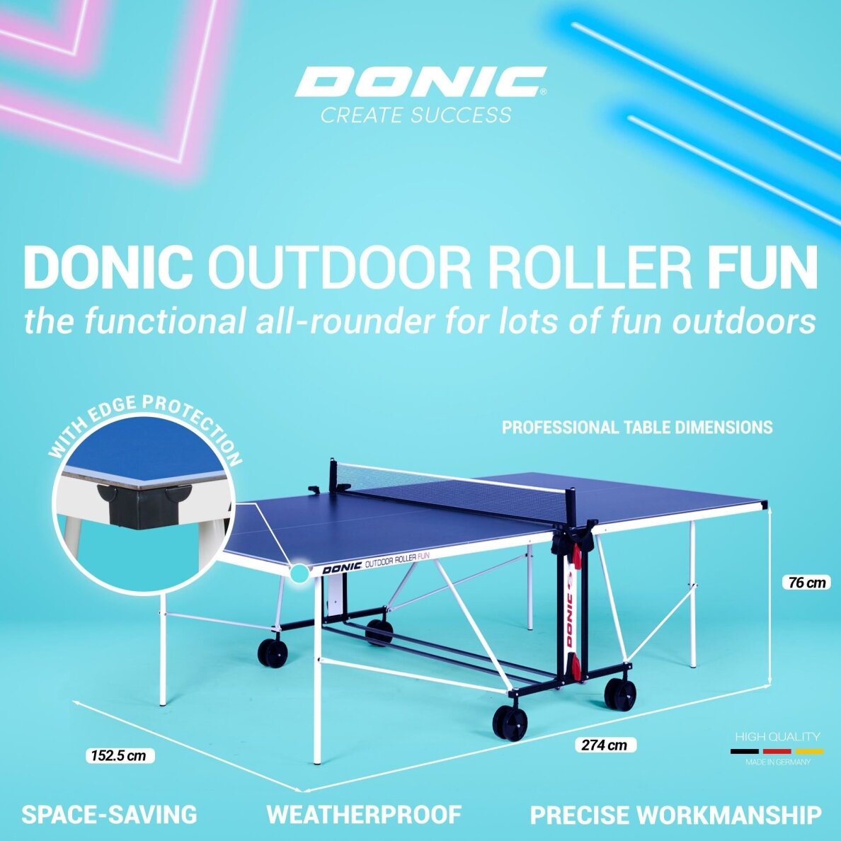 Stalo teniso stalas DONIC Outdoor Roller Fun 4 mm 1