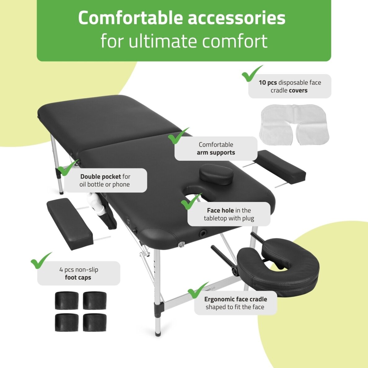Sulankstomas masažo stalas AVENO LIFE Nadia 60 Comfy Base – aliumininis, 11,5 kg 8 Sulankstomas masažo stalas AVENO LIFE Nadia 60 Comfy Base – aliumininis, 11,5 kg 8