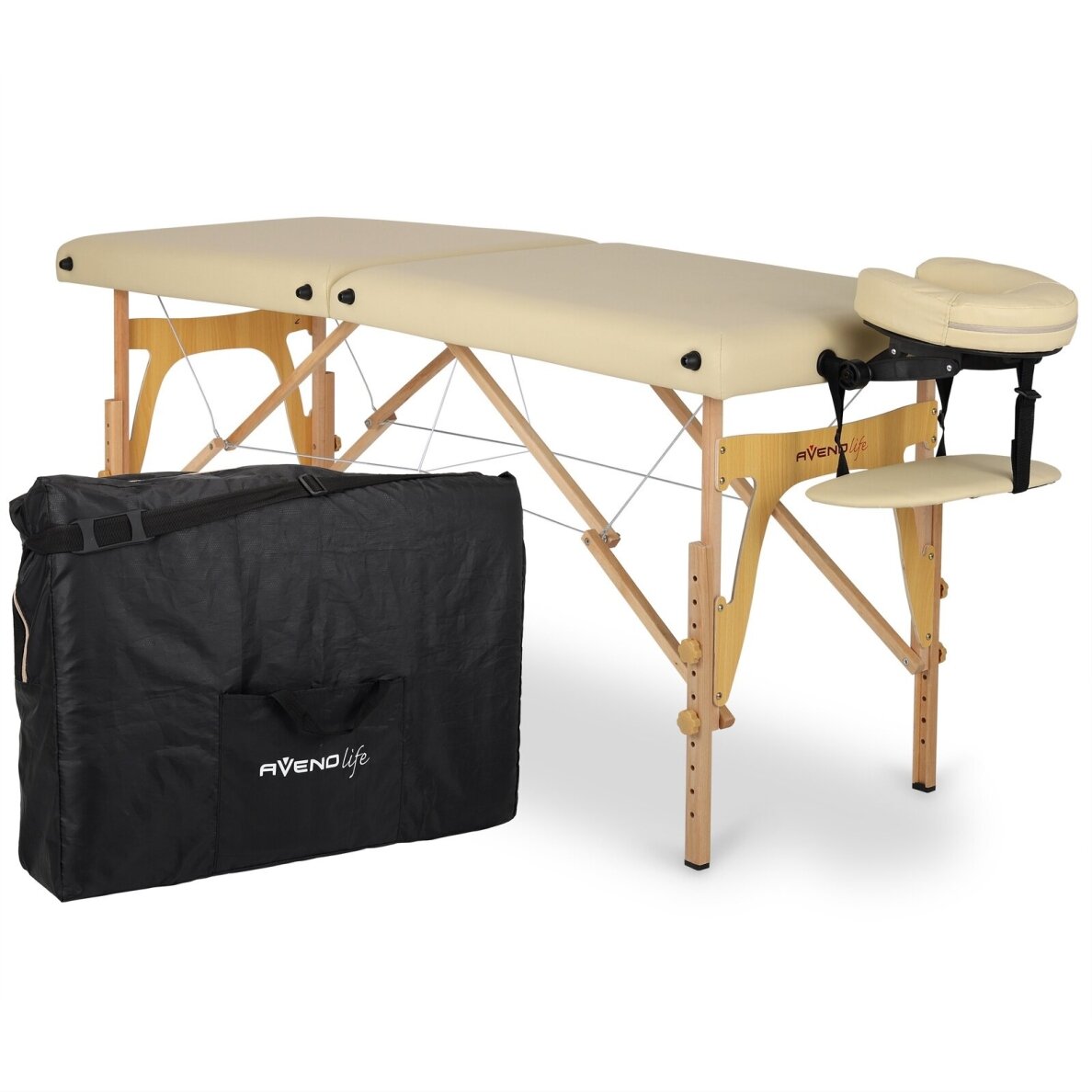 Sulankstomas masažo stalas AVENO LIFE Sonia 60 Comfy Base – medinis, tik 11 kg 2