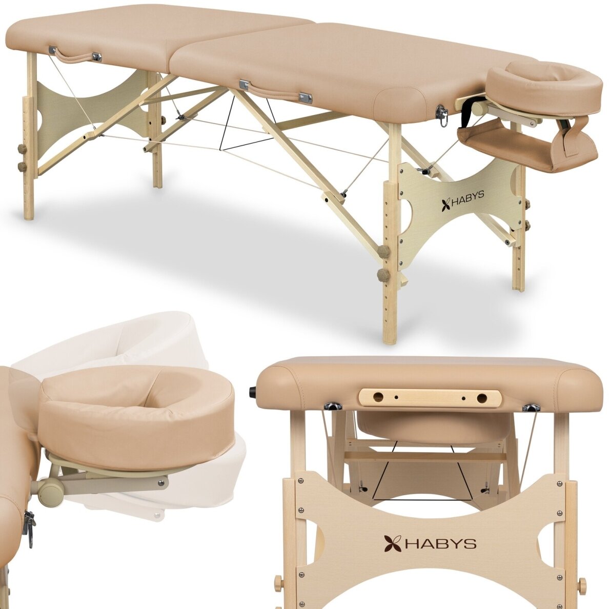 Sulankstomas masažo stalas HABYS Bello One 70 Soft Touch – medinis, 350 kg 1