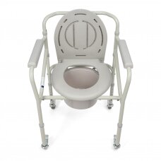 Sulankstoma tualeto kėdė su ratukais pacientams iki 120 kg