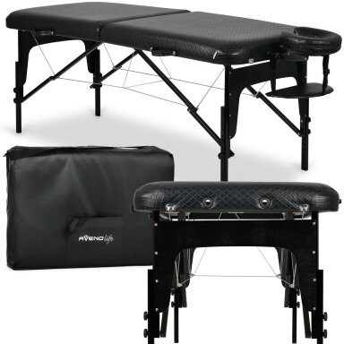 Sulankstomas masažo ir kosmetologinis stalas AVENO LIFE Estetic Black – medinis, 75 cm, juodas Sulankstomas masažo ir kosmetologinis stalas AVENO LIFE Estetic Black – medinis, 75 cm, juodas