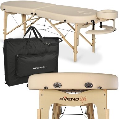 Sulankstomas masažo stalas AVENO LIFE Elza 71 Soft Touch – medinis, ergonomiškas Sulankstomas masažo stalas AVENO LIFE Elza 71 Soft Touch – medinis, ergonomiškas
