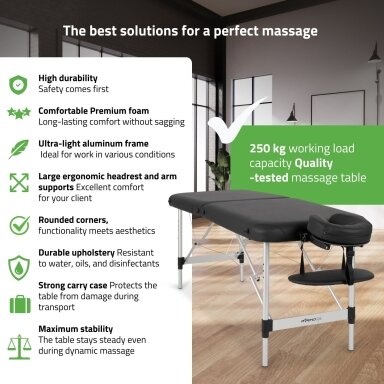 Sulankstomas masažo stalas AVENO LIFE Nina 60 Comfy Base – aliumininis, tik 10 kg Sulankstomas masažo stalas AVENO LIFE Nina 60 Comfy Base – aliumininis, tik 10 kg