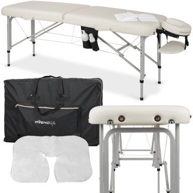 Sulankstomas masažo stalas AVENO LIFE Vera 60 Comfy Base – aliumininis, 6 cm Memory Foam Sulankstomas masažo stalas AVENO LIFE Vera 60 Comfy Base – aliumininis, 6 cm Memory Foam