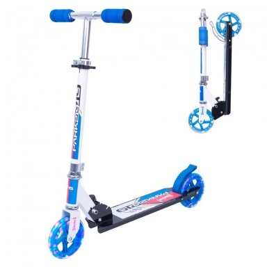 Sulankstomas paspirtukas su šviečiančiais ratukais (iki 100kg) Worker Cirky Blue