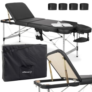 Sulankstomas masažo stalas AVENO LIFE Adele 70 Comfy Base – aliumininis, 3 dalių, reguliuojamas
