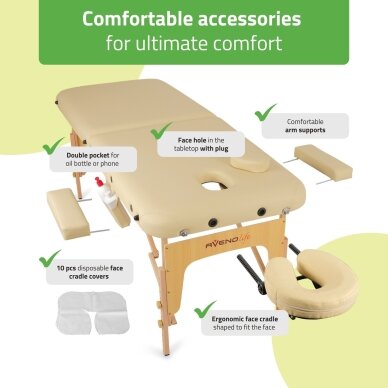 Sulankstomas masažo stalas AVENO LIFE Sofia 70 Comfy Base – medinis, U formos kojos 7 Sulankstomas masažo stalas AVENO LIFE Sofia 70 Comfy Base – medinis, U formos kojos 7