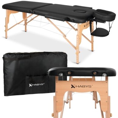 Sulankstomas masažo stalas HABYS Lira 59 Comfy Base – medinis, 10 kg 1 Sulankstomas masažo stalas HABYS Lira 59 Comfy Base – medinis, 10 kg 1