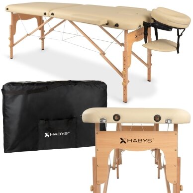 Sulankstomas masažo stalas HABYS Lira 59 Comfy Base – medinis, 10 kg Sulankstomas masažo stalas HABYS Lira 59 Comfy Base – medinis, 10 kg