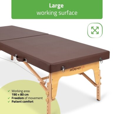 Sulankstomas tajų masažo stalas AVENO LIFE Niro 80 PU – medinis, 45–64 cm 6 Sulankstomas tajų masažo stalas AVENO LIFE Niro 80 PU – medinis, 45–64 cm 6