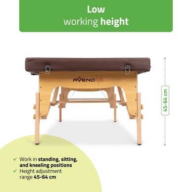 Sulankstomas tajų masažo stalas AVENO LIFE Niro 80 PU – medinis, 45–64 cm 8 Sulankstomas tajų masažo stalas AVENO LIFE Niro 80 PU – medinis, 45–64 cm 8
