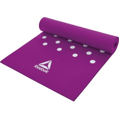 Treniruočių kilimėlis Reebok Spots 7 mm, violetinis Treniruočių kilimėlis Reebok Spots 7 mm, violetinis